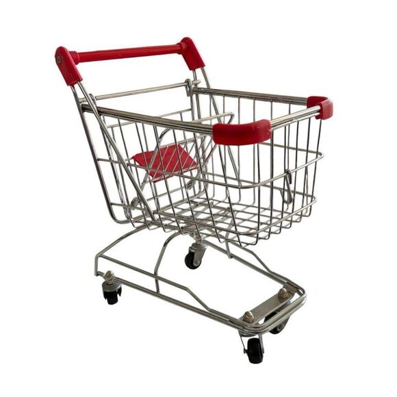 Toy Metal Shopping Cart Medium Size 11”x9” - Picture 1 of 7